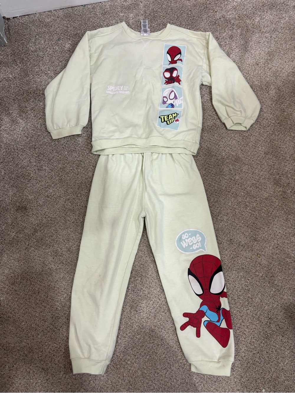 Marvel Team Spidey Sweatshirt and Jogger Lounge Set Size 6 Spidey and Friends